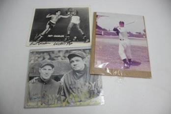 Group Lot Of Baseball Photos -one Is Autographed