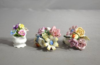 Blossoming Beauty: A Trio Of Porcelain Floral Arrangements