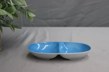 Vintage Two Lobe Porcelain Bowl By Kenji Fujita For Tackett Associates