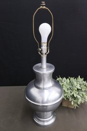 Machine Age Style Brushed Aluminum Pot Belly Lamp