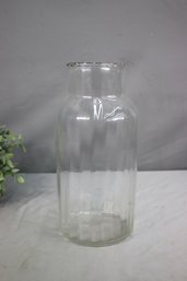 Vintage Tall Widemouth Fluted Glass Apothecary Jar
