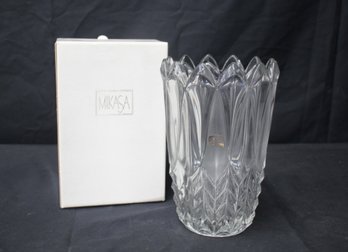 Mikasa Crystal Elegance: Vintage Fluted Vase With Original Box
