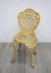 Vintage Hollywood Regency Gold Painted Metal Garden Chair
