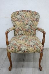Classic Floral Upholstered Armchair -(Upholstery Need To Be Replace )