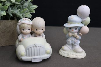 Two Enesco Precious Moments Figurines - I Get And BANG Out Of You & Wishing Roads Of Happiness