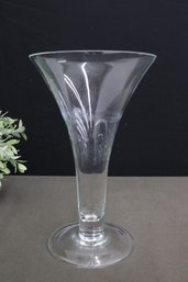 Trumpet Flare Clear Glass Vase