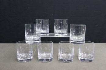 Set Of 8  Mikasa Frosted Bubble Dot Rocks Glasses