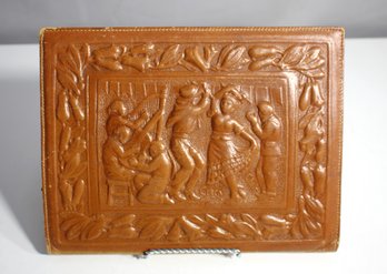 Cueca Chile Leather Embossed Portfolio Book Dust Cover With Page Marker Dancers