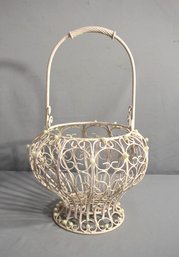 Vintage Bent Iron Wire Gathering Basket