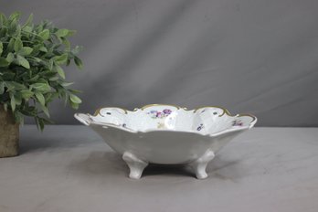 Vintage Reichenbach Porcelain Pierced Lattice Footed Centerpiece Bowl