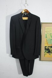 Men's Elegant Black Two-Piece Suit - Size 37, Unbranded