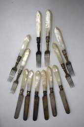 Silver Plate Mother Of Pearl Handled Fish Set (12pcs)