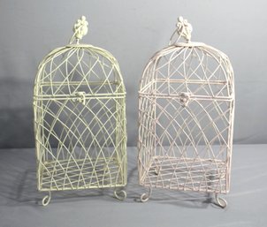 Vintage Rustic Bent Iron Wire Decorative Bird Cages