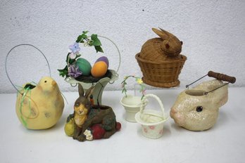 Assorted Lot Of Easter Baskets -some Vintage