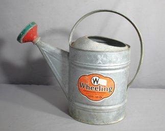 Vintage Wheeling Galvanized Watering Can
