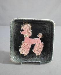 Vintage Pink Poodle Trinket Dish