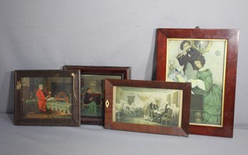Assorted Lot Of Vintage Framed Prints- 4pcs
