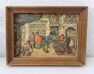 Vintage 'store Front' Hand-cut Paper Shadow Box  By Anton Pieck