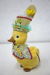 Katherine's Collection Yellow Duck Caring Her Chicks In Her Hat