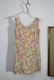 Vintage Floral Jumper Dress - Size Small'