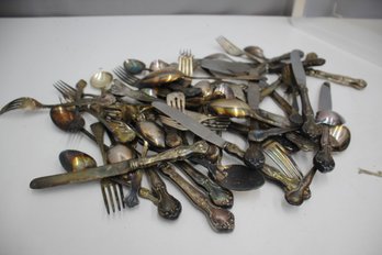 Group Lot Of Silver Plated Flatware