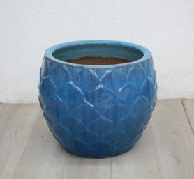 Blue Scales Ceramic Planter