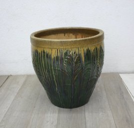 20' Tall Vintage Green Glazed Pottery Pot
