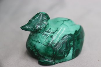 Hand Carved Green Malachite Duck Figurine