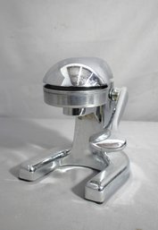 Vintage 1950s Manual Countertop Citrus Juicer, Chrome Finish