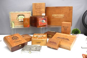 Collection Of  Cigar And Tobacco Wooden Boxes