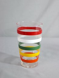 Vintage Color Striped Anchor Hocking Fiesta  Glass With Beautiful Array Colors