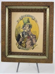 Stanley B. Manley Character Color Illustration Print In Ornate Double Frame