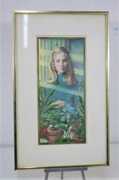 Matted And Framed Lorraine Fox Vintage Color Lithograph