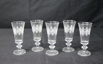 Group Lot Of 5 Vintage Italian Cordial Glasses