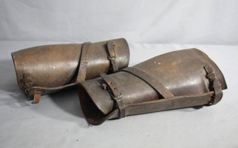 Antique WWI Brown Leather Puttees - Authentic Military Collectible