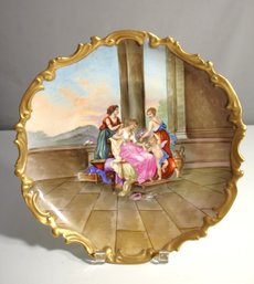 Hand-Painted Porcelain Plate By Limoges Featuring Classical Scene