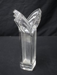 Mikasa Vintage Art Deco Clear Crystal Vase Tulip Style V Shape.