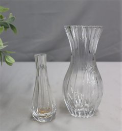 Group Lot Of Cut Crystal:  Bud Vase And A Bouquet Vase