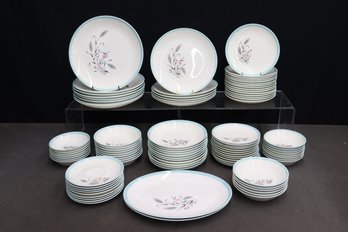 Sizable Lot Of Plates, Bowls, And Ovals - Spring Garden Duratone By Homer Laughlin