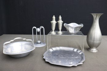 Group Lot Of Pewter And Other Metal Table Ware