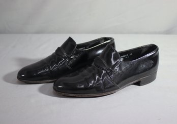 VTG Florsheim Black Patent Leather Loafers -Designer Collection Opera Pumps. Sz 9