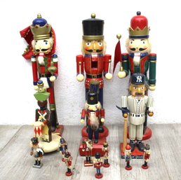 Group Lot Of Holiday Wooden Nutcrackers