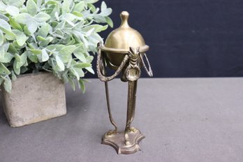 Neoclassical Style Brass Standing Covered Ceremonial Dish