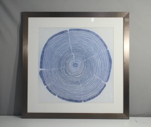 Framed Grayscale Crosscut Tree Print -(33' X 33' )