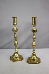 Two 19' Tall Brass Candlesticks