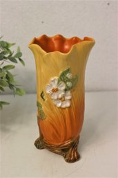 Vintage Weller Pottery Roba Pattern Floral Footed Vase (c.1930s)