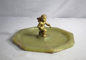 Cherubic Brass Ashtray - A Touch Of Vintage Elegance-large