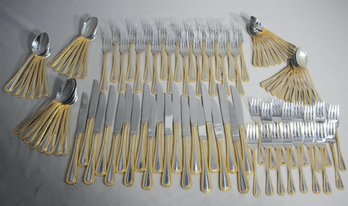 Wesley Forge Stainless Steel Flatware Set With Gold Trim