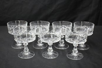 Group Of 7 CRISTAL D'ARQUES-DURAND Diamond Champagne/Tall Sherbet Glass