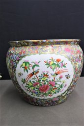 Delightful Chinese Famille Rose Koi Fish Cachepot